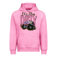 Fuchsia Pink let's play dirty Urban Hoodie - MaliasSmallBusiness