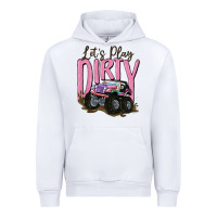 White let's play dirty Urban Hoodie - MaliasSmallBusiness
