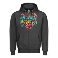 Charcoal Heather perfectly imperfect Zipper Hoodie - texasbilliewilder
