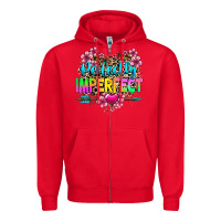 Red perfectly imperfect Zipper Hoodie - texasbilliewilder