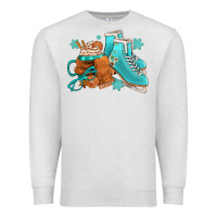Oatmeal Heather Winter Ice Skating Boots And Coffee Premium Sweatshirt - FaDigitalArtStudio