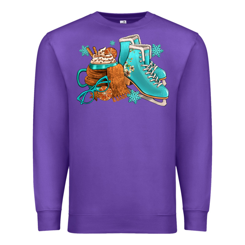 Winter Ice Skating Boots And Coffee Premium Sweatshirt by FaDigitalArtStudio | Teevron