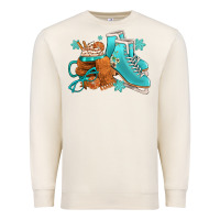 Sandshell Winter Ice Skating Boots And Coffee Premium Sweatshirt - FaDigitalArtStudio