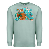 Seafoam Winter Ice Skating Boots And Coffee Premium Sweatshirt - FaDigitalArtStudio
