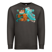 Smoke Winter Ice Skating Boots And Coffee Premium Sweatshirt - FaDigitalArtStudio