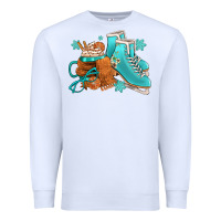 White Winter Ice Skating Boots And Coffee Premium Sweatshirt - FaDigitalArtStudio