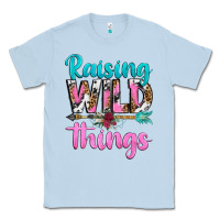 Dusty Blue raising wild things Classic Tee - texasbilliewilder
