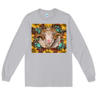 Moon Dust merino ram with sunflowers and gemstone mousepad Long Sleeve Tee - BarkalooDesign