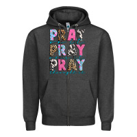 Charcoal Heather pray on it pray over it pray throught it Zipper Hoodie - texasbilliewilder