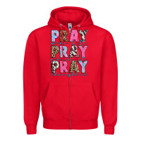 Red pray on it pray over it pray throught it Zipper Hoodie - texasbilliewilder