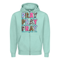 Seafoam pray on it pray over it pray throught it Zipper Hoodie - texasbilliewilder