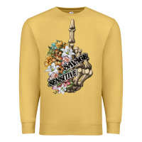 Antique Gold sensitive savage skeleton middle finger Premium Sweatshirt - FaDigitalArtStudio