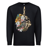 Black sensitive savage skeleton middle finger Premium Sweatshirt - FaDigitalArtStudio