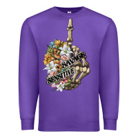 Purple sensitive savage skeleton middle finger Premium Sweatshirt - FaDigitalArtStudio