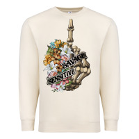 Sandshell sensitive savage skeleton middle finger Premium Sweatshirt - FaDigitalArtStudio