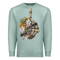 Seafoam sensitive savage skeleton middle finger Premium Sweatshirt - FaDigitalArtStudio