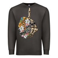 Smoke sensitive savage skeleton middle finger Premium Sweatshirt - FaDigitalArtStudio