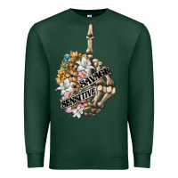 Sports Green sensitive savage skeleton middle finger Premium Sweatshirt - FaDigitalArtStudio