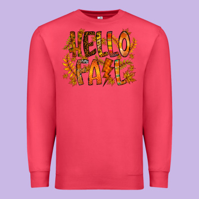 Hello Fall Premium Sweatshirt Designed By Racoondesign