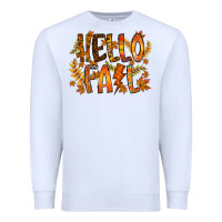 White hello fall Premium Sweatshirt - RacoonDesign