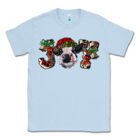 Dusty Blue Christmas Joy Heifer Cow Classic Tee - RanaPortraitStore