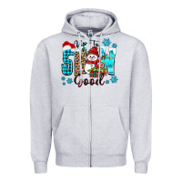 Heather Grey up to snow good Zipper Hoodie - Zillion Design Studio