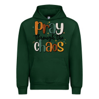 Forest Green pray throthe chaos Urban Hoodie - MaliasSmallBusiness