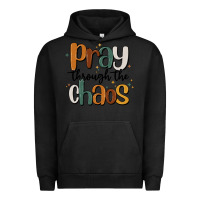 Pigment Black pray throthe chaos Urban Hoodie - MaliasSmallBusiness