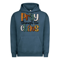 Pigment Midnight Navy pray throthe chaos Urban Hoodie - MaliasSmallBusiness