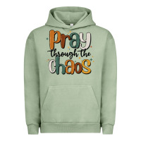 Pigment Oil Green pray throthe chaos Urban Hoodie - MaliasSmallBusiness