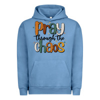 Pigment Pebble Blue pray throthe chaos Urban Hoodie - MaliasSmallBusiness