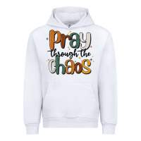 White pray throthe chaos Urban Hoodie - MaliasSmallBusiness