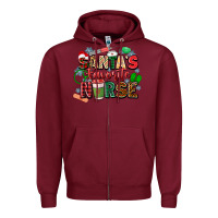 Burgundy santa's favorite nurse Zipper Hoodie - Zillion Design Studio