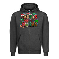Charcoal Heather santa's favorite nurse Zipper Hoodie - Zillion Design Studio