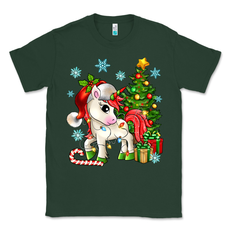 Christmas Unicorn Classic Tee by Zillion Design Studio | Teevron