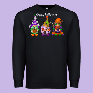 Happy Halloween Gnomes White Premium Sweatshirt Designed By Racoondesign