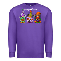 Purple happy halloween gnomes white Premium Sweatshirt - RacoonDesign