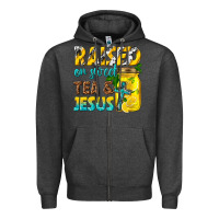 Raised On Sweet Tea And Jesus Zipper Hoodie | Teevron