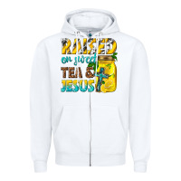 White raised on sweet tea and jesus Zipper Hoodie - texasbilliewilder