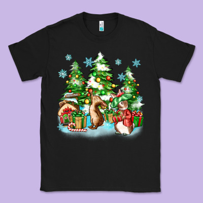 Christmas Rabbits Classic Tee Designed By Zillion Design Studio