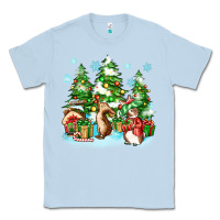 Dusty Blue christmas rabbits Classic Tee - Zillion Design Studio