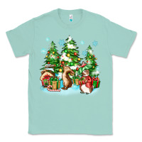 Seafoam christmas rabbits Classic Tee - Zillion Design Studio