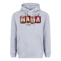 Heather Grey mama with license letters Heavyweight Hoodie - Zillion Design Studio