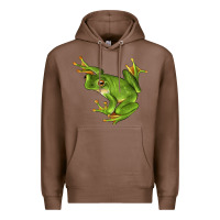 Chestnut White Lipped Tree Frog Illustrations Premium Hoodie - LillyAllenDesigns