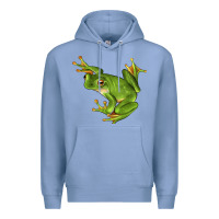 Colony Blue White Lipped Tree Frog Illustrations Premium Hoodie - LillyAllenDesigns