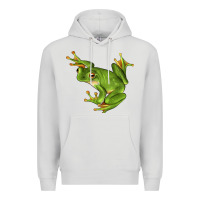 Dove Grey White Lipped Tree Frog Illustrations Premium Hoodie - LillyAllenDesigns