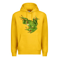 Lemon White Lipped Tree Frog Illustrations Premium Hoodie - LillyAllenDesigns