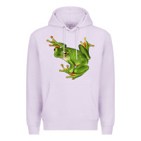Lilac White Lipped Tree Frog Illustrations Premium Hoodie - LillyAllenDesigns
