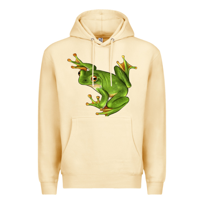 White Lipped Tree Frog Illustrations Premium Hoodie by LillyAllenDesigns | Teevron
