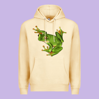 White Lipped Tree Frog Illustrations Premium Hoodie Designed By Lillyallendesigns